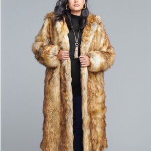 Roaman's NWOT Hooded Faux Fur Coat